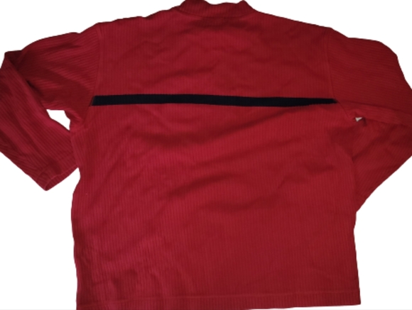 Nautica Pullover Mock Neck Sweater Red Navy Blue Stripe Size XXL 2XL - Picture 7 of 8